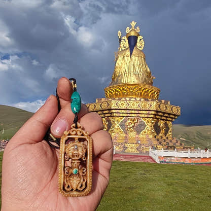 Kapala Amulet - Dorje Phurba Vajrakilaya - Tibetan Buddhist amulet, front view