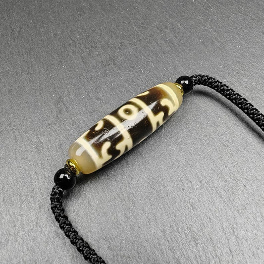 Tibetan Guru Rinpoche Three Realms Dzi Bead Amulet,38× 12 mmx