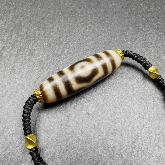 3 Eyes Dzi Bead Necklace | 37*12mm