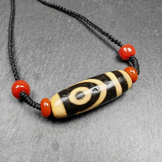 2 Eyes Dzi Bead Necklace | 38*14mm