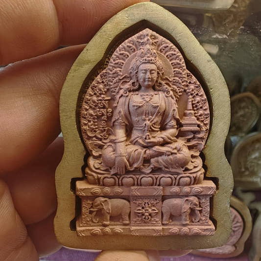 Akshobhya Enthroned Tsa Tsa Mold - Tibetan tsa tsa mold, front view