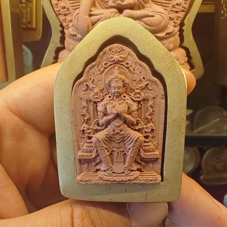 Maitreya Buddha Tsa Tsa Mold 4.5cm - Tibetan tsa tsa mold, front view