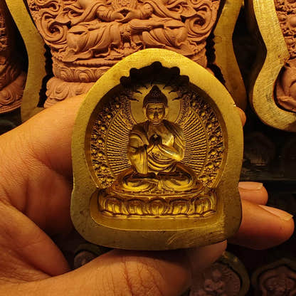 Nagaraja Buddha - Dragon King Tsa Tsa Mold - Tibetan tsa tsa mold, detailed view