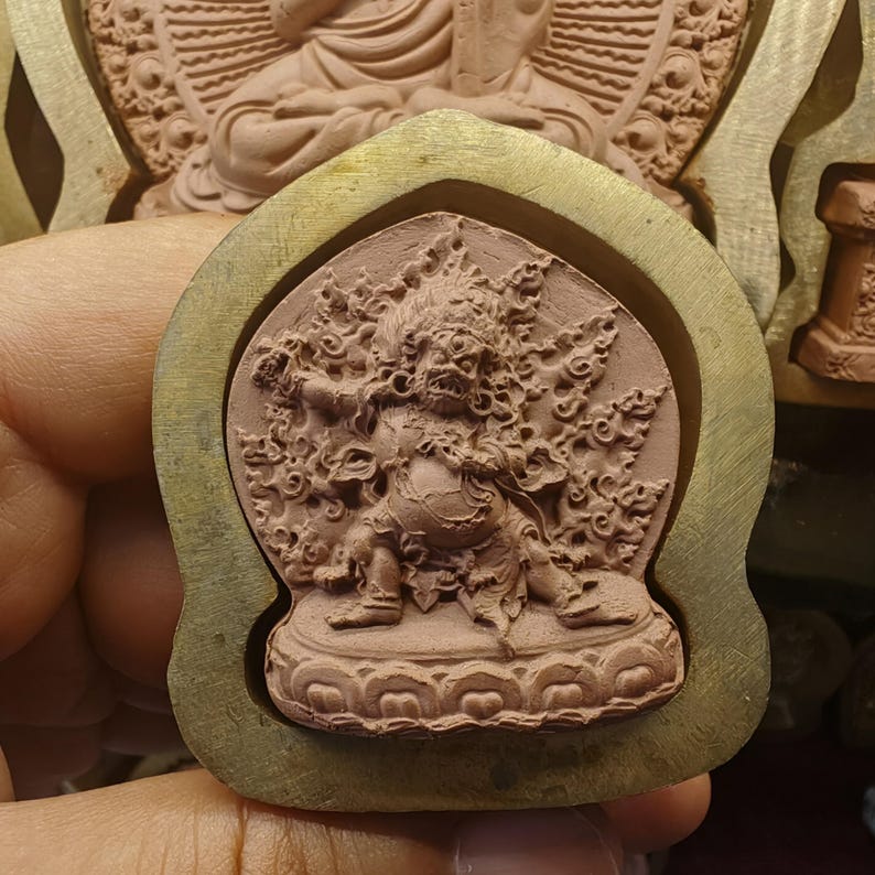 Vajrapani Tsa Tsa Mold - Tibetan tsa tsa mold, front view