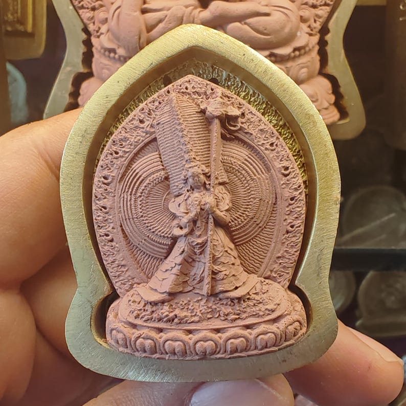 White Parasol - Sitatapatra Tsa Tsa Mold - Tibetan tsa tsa mold, front view
