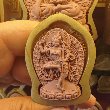 Machig Labdron hold Zen staff Tsa Tsa Mold - Tibetan tsa tsa mold, front view