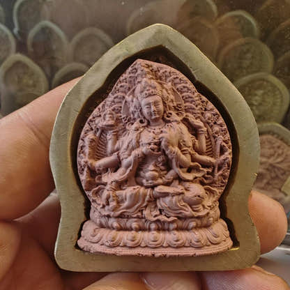 Ushnishavijaya Tsa Tsa Mold - Tibetan tsa tsa mold, front view