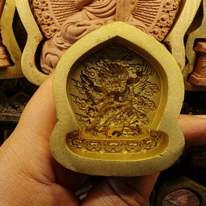 The Dorje Phurba - Vajrakilaya Tsa Tsa Mold - Tibetan tsa tsa mold, detailed view
