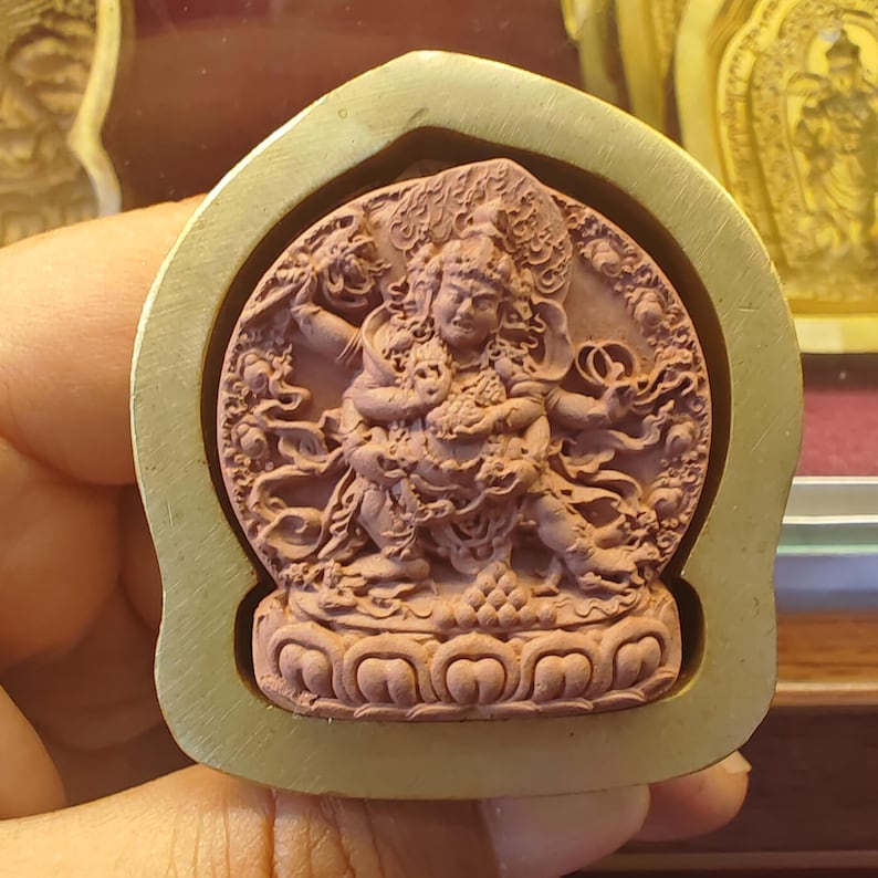 Red Jambhala - Dzambhala Marpo Tsa Tsa Mold - Tibetan tsa tsa mold, front view