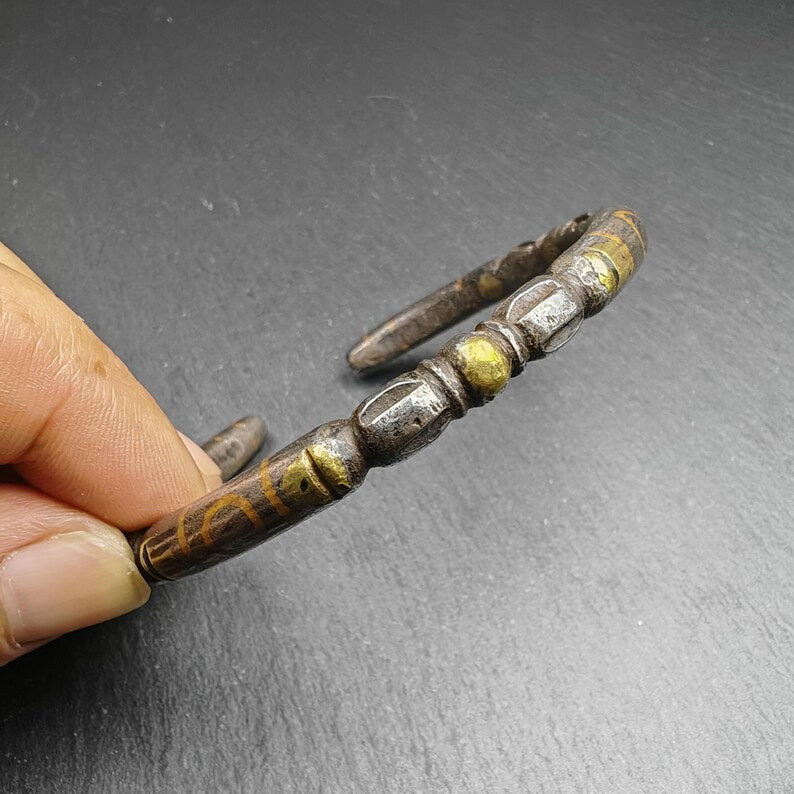 Tibetan Vajra Bangle,Cold Iron Cuff Bracelet
