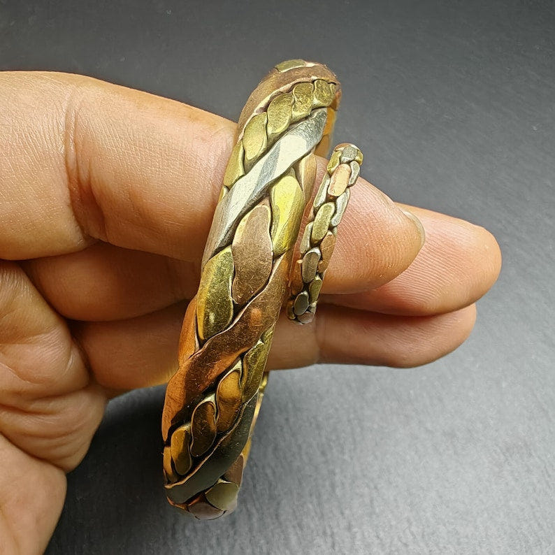 Tibetan Jewelry, Cuff Bracelet + Ring,Made of Bronze,Copper,Brass - Tibetan Buddhist art, view 7