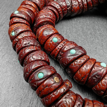 Old 108 Bodhi Seed Beads Mala,Hand Hold 16mm Prayer Beads