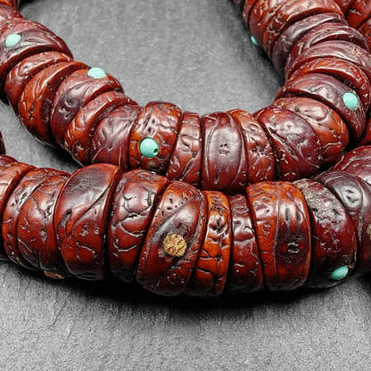 Old 108 Bodhi Seed Beads Mala,Hand Hold 16mm Prayer Beads - Tibetan Buddhist mala beads, view 5