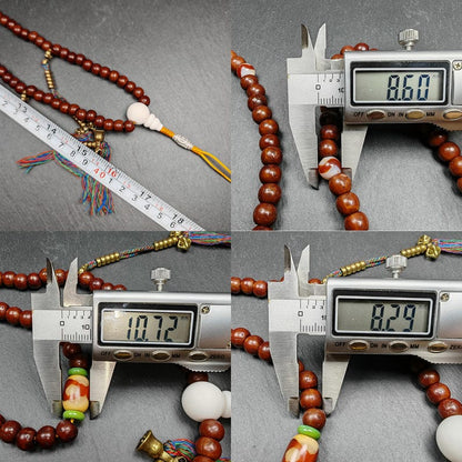 Tibetan 8mm 108 Rudraksha Mala Necklace