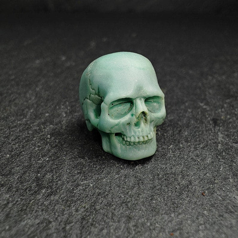 Authentic Turquoise Citipati Skull Bead,15*13*11mm - Tibetan Buddhist art, detailed view
