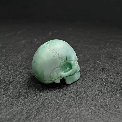 Authentic Turquoise Citipati Skull Bead,15*13*11mm - Tibetan Buddhist art, view 4