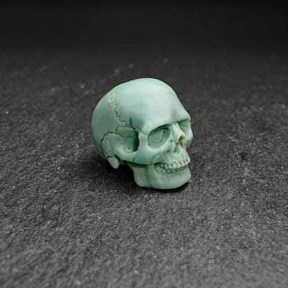 Authentic Turquoise Citipati Skull Bead,15*13*11mm - Tibetan Buddhist art, view 5