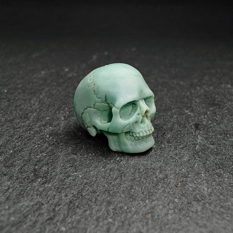 Authentic Turquoise Citipati Skull Bead,15*13*11mm - Tibetan Buddhist art, view 5