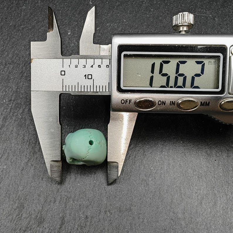 Authentic Turquoise Citipati Skull Bead,15*13*11mm - Tibetan Buddhist art, view 9