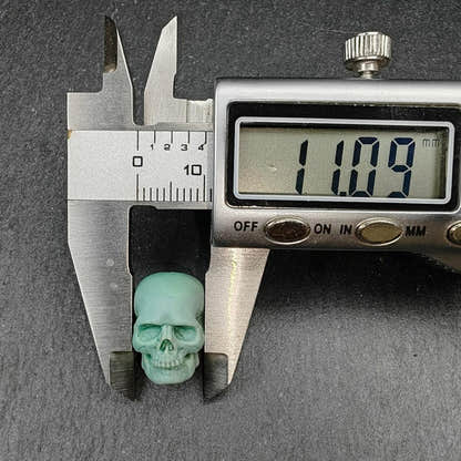 Authentic Turquoise Citipati Skull Bead,15*13*11mm - Tibetan Buddhist art, view 8