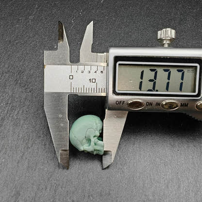 Authentic Turquoise Citipati Skull Bead,15*13*11mm - Tibetan Buddhist art, size reference