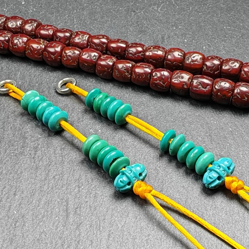 7mm Tibetan Turquoise Prayer Bead Counters