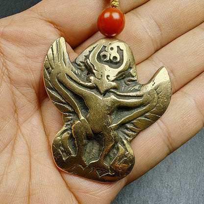 Tibetan Buddhist Amulet Pendant | Garuda Golden-Winged Bird