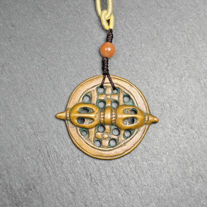 Tibetan talisman - Vajra Amulet - Dorje Pendant Badge