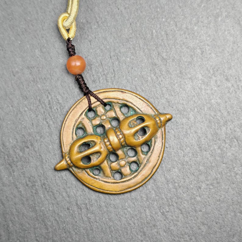 Tibetan talisman - Vajra Amulet - Dorje Pendant Badge