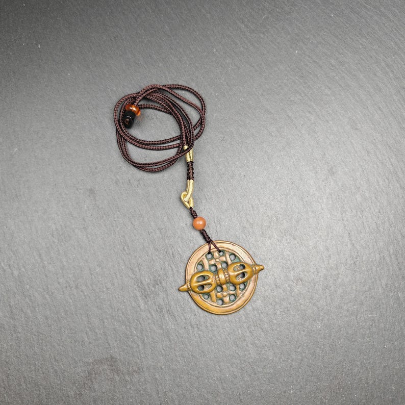 Tibetan talisman - Vajra Amulet - Dorje Pendant Badge