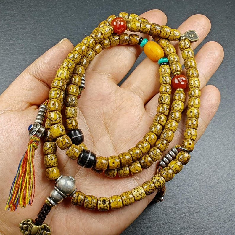 7mm 108 Lotus Seed Necklace Mala