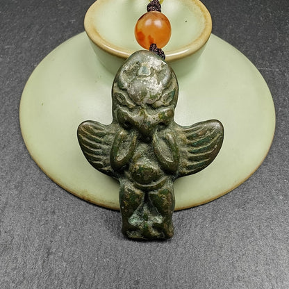 Tibetan Buddhist Amulet Pendant | Garuda Golden-Winged Bird