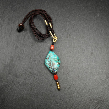 Turquoise Citipati Skull Pendant | Vintage Tibetan Amulet