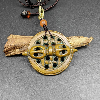 Tibetan talisman - Vajra Amulet - Dorje Pendant Badge