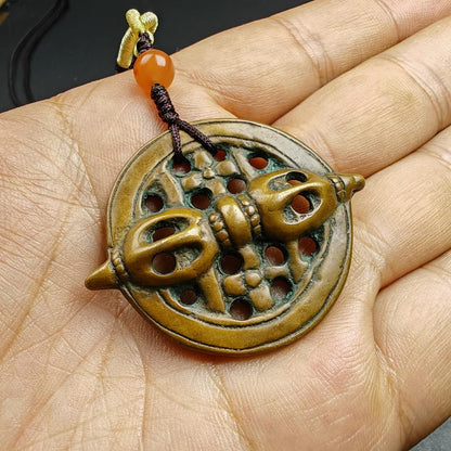 Tibetan talisman - Vajra Amulet - Dorje Pendant Badge
