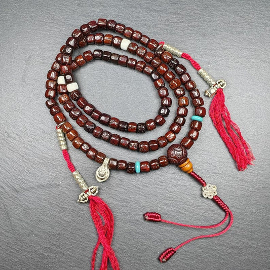 8mm 108 Rudraksha Mala Necklace,40cm Streched
