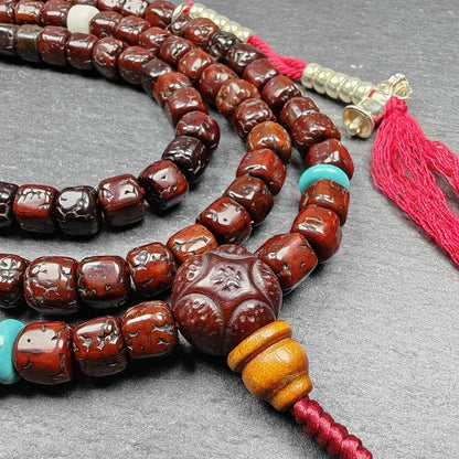 8mm 108 Rudraksha Mala Necklace,40cm Streched