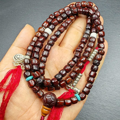 8mm 108 Rudraksha Mala Necklace,40cm Streched