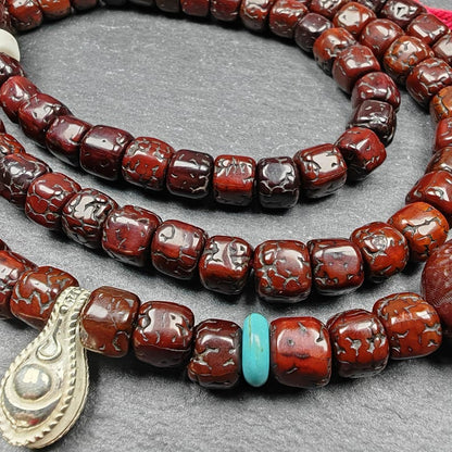 8mm 108 Rudraksha Mala Necklace,40cm Streched