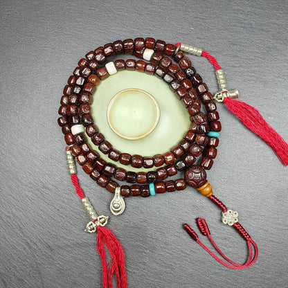 8mm 108 Rudraksha Mala Necklace,40cm Streched