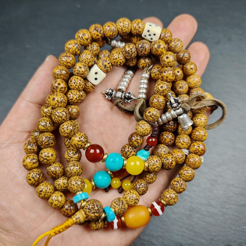 Old 9mm Lotus Seed Necklace Mala