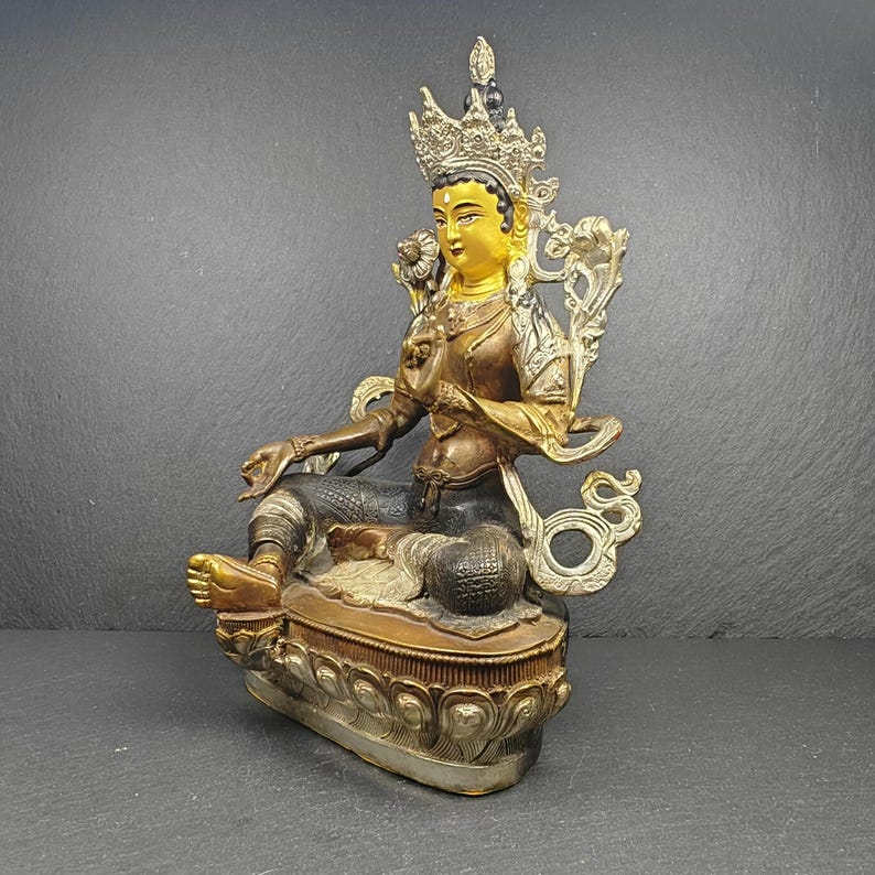 Green Tara Statue - Handmade Tibetan Buddha Statue