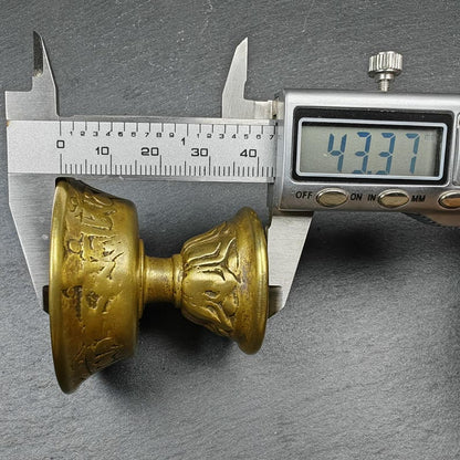 Tibetan Buddhist Offering Butter Lamps Set - Carved OM Mani Pademe Hum Letter - Made of Bronze