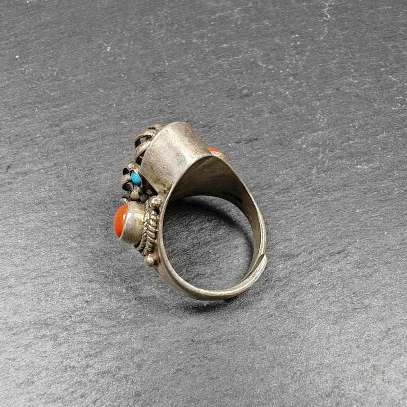 Silver Ring | Rotatable Vajra Ring