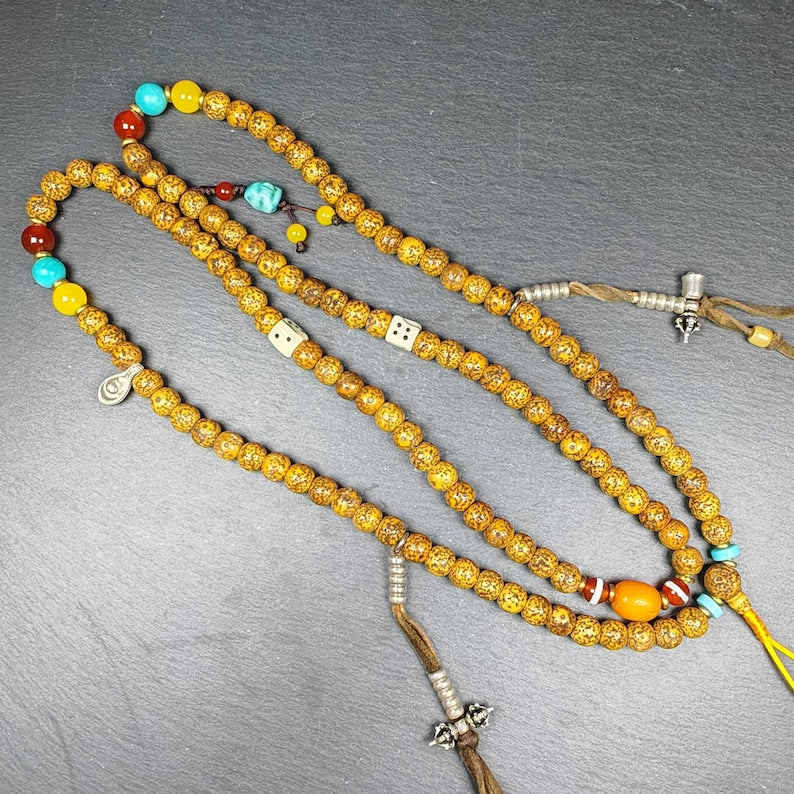 Old 9mm Lotus Seed Necklace Mala