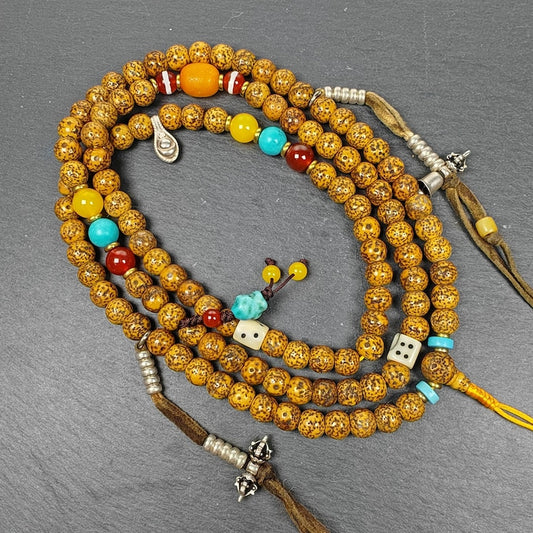 Old 9mm Lotus Seed Necklace Mala