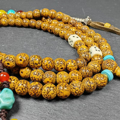 Old 9mm Lotus Seed Necklace Mala