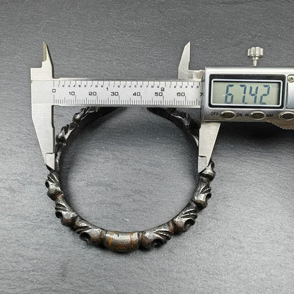 Tibetan Citipati Skull Bangle,Cold Iron Cuff Bracelet