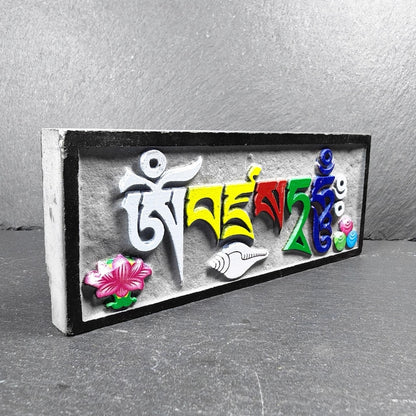 6 Mantras Stones - Artisanal Hand-Carved Mani Stones