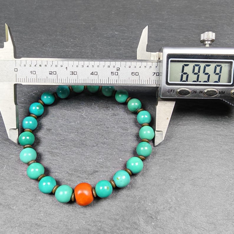 Turquoise Bracelet - Gemstone Beaded TIBETAN Wrist Mala
